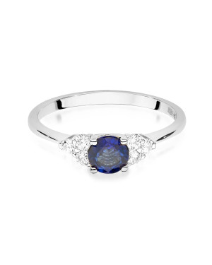 Engagement ring with sapphire white gold 14k