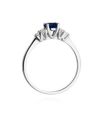 Engagement ring with sapphire white gold 14k