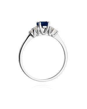 Engagement ring with sapphire white gold 14k