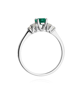 14k white gold emerald engagement ring