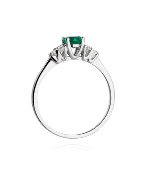 14k white gold emerald engagement ring