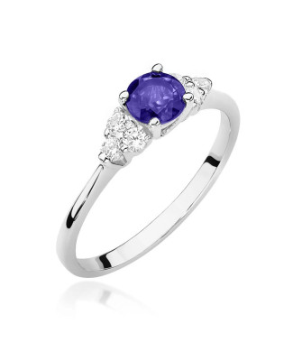 Engagement ring with tanzanite white gold 14k