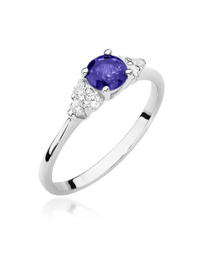 Engagement ring with tanzanite white gold 14k