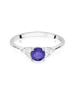 Engagement ring with tanzanite white gold 14k