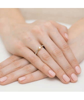 Gold Ring 14k Brilliant Diamonds 0.20ct Certificate