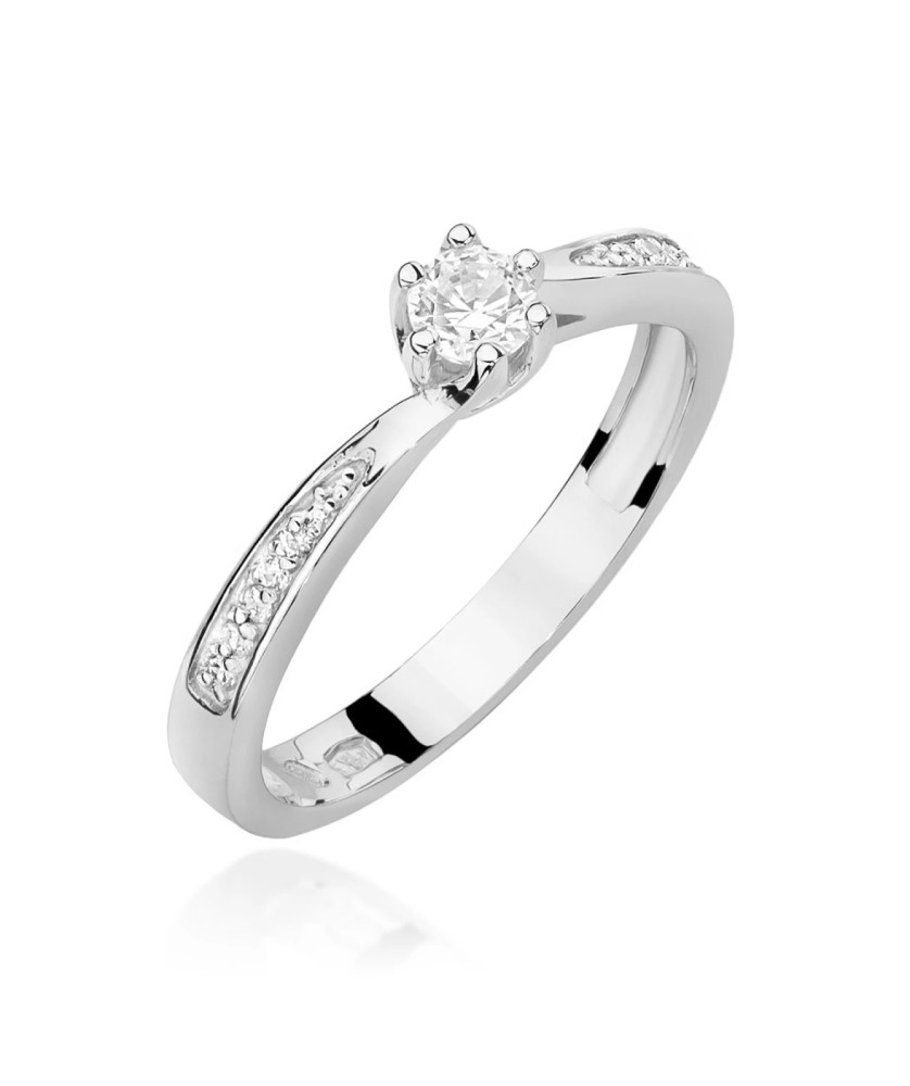 Gold ring diamonds 0.20ct white gold