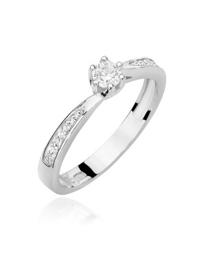 Gold ring diamonds 0.20ct white gold