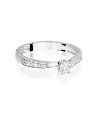 Gold ring diamonds 0.20ct white gold