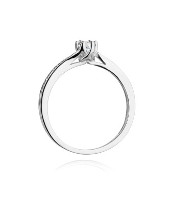 Gold ring diamonds 0.20ct white gold
