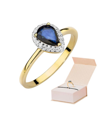 Sapphire gold ring diamonds