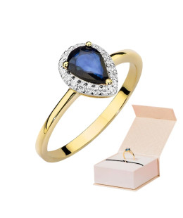Sapphire gold ring diamonds