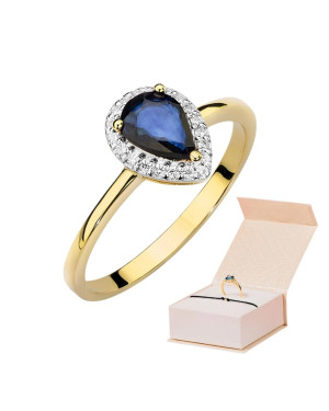 Sapphire gold ring diamonds