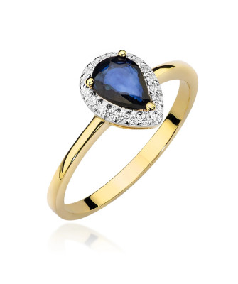 Sapphire gold ring diamonds