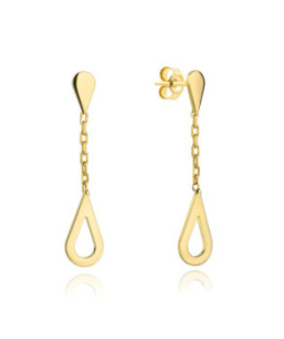 14k Gold Teardrop Chain Earrings – Elegant Yellow Gold Drop Jewellery