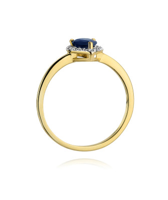 Sapphire gold ring diamonds