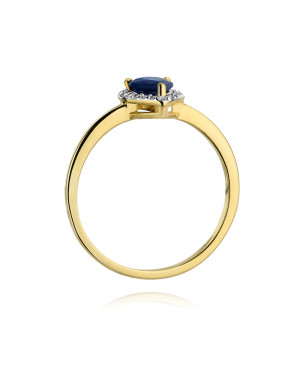 Sapphire gold ring diamonds
