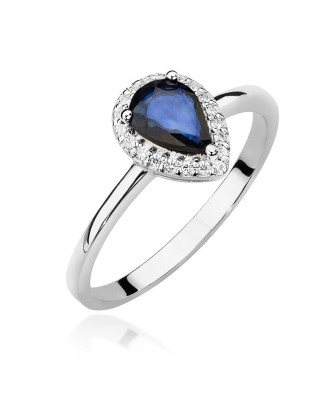 Sapphire ring made of white gold