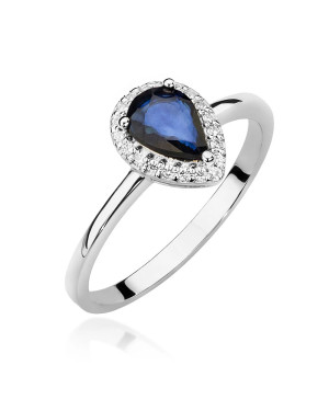 Sapphire ring made of white gold