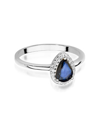 Sapphire ring made of white gold