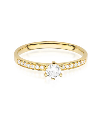 Pierścionek zaręczynowy diament 0,17ct certyfikat