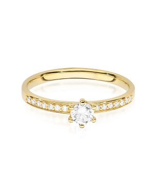 Pierścionek zaręczynowy diament 0,17ct certyfikat