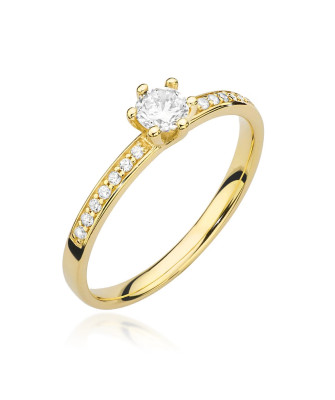 Pierścionek zaręczynowy diament 0,37ct certyfikat