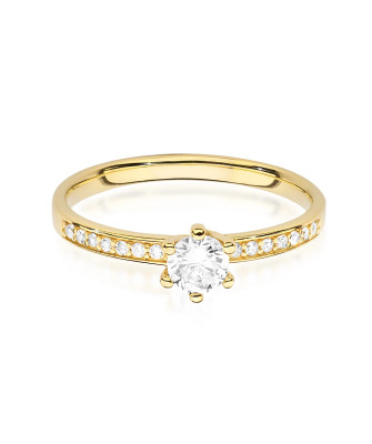 Pierścionek zaręczynowy diament 0,37ct certyfikat