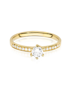 Pierścionek zaręczynowy diament 0,37ct certyfikat
