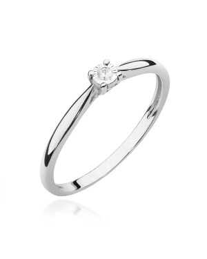 Pierścionek diament białe złoto 0,01ct