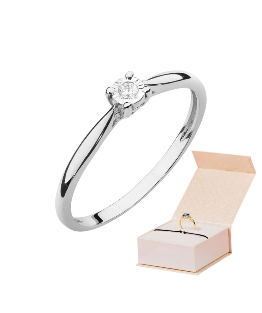 Diamond ring white gold 0.03ct