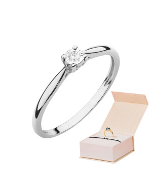 Diamond ring white gold 0.03ct