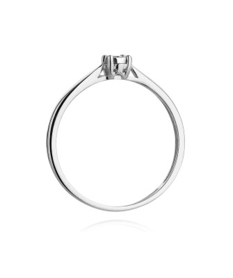 Pierścionek diament białe złoto 0,03ct