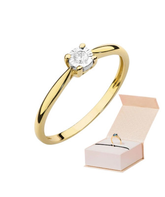 Pierścionek diament złoty 0,08ct