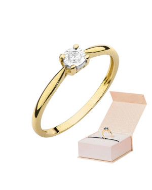 Pierścionek diament złoty 0,08ct