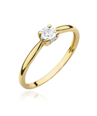 Pierścionek diament złoty 0,08ct