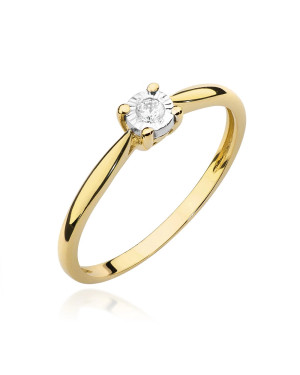 Pierścionek diament złoty 0,08ct