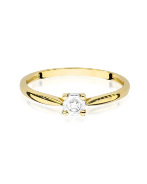 Pierścionek diament złoty 0,08ct