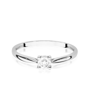 Pierścionek brylant białe złoto 0,08ct