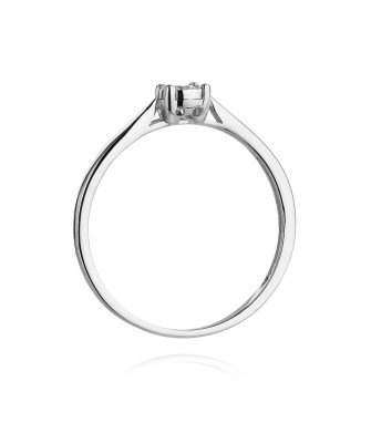 Pierścionek brylant białe złoto 0,08ct