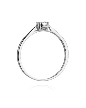Pierścionek brylant białe złoto 0,08ct