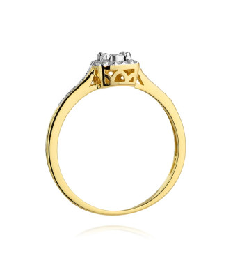 Złoty Pierścionek 14k Brylant Diamenty 0,21ct Certyfikat