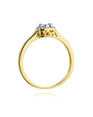 Złoty Pierścionek 14k Brylant Diamenty 0,21ct Certyfikat
