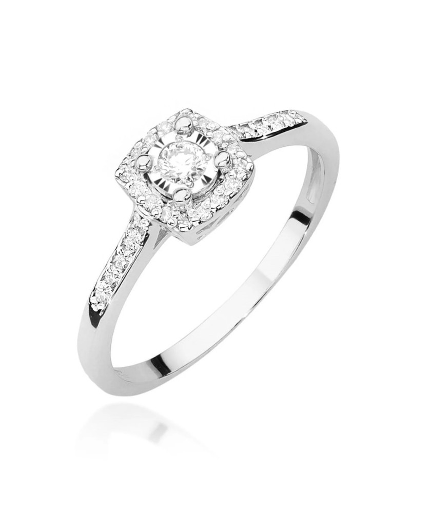 Pierścionek diament 0,21ct białe złoto