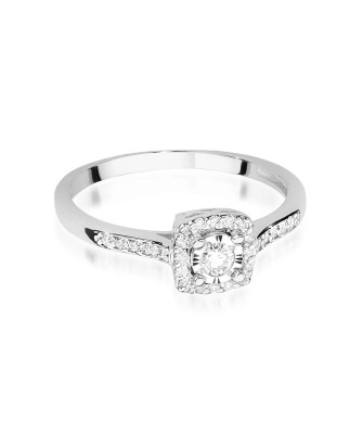 Pierścionek diament 0,21ct białe złoto