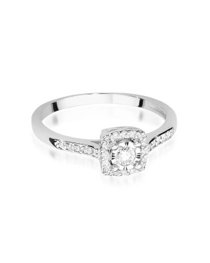 Pierścionek diament 0,21ct białe złoto
