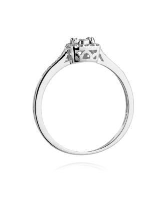Pierścionek diament 0,21ct białe złoto