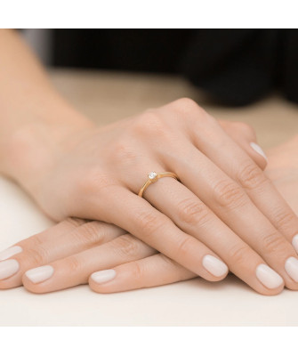 Gold diamond ring 0.02ct