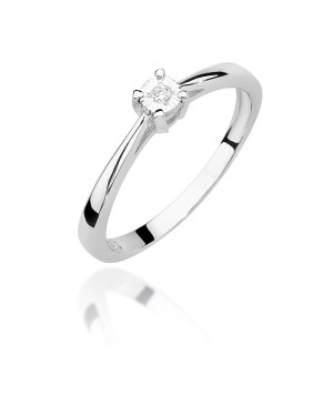 Pierścionek zaręczynowy z białego złota diament 0,02ct