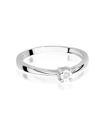 Pierścionek zaręczynowy z białego złota diament 0,02ct