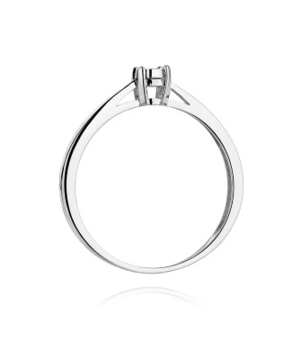 Pierścionek zaręczynowy z białego złota diament 0,02ct